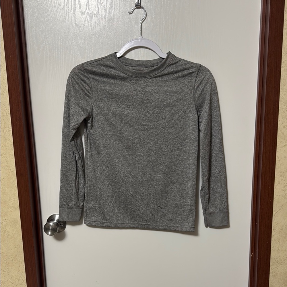Fruit Of The Loom Gray Kids Long Sleeve Shirt Size L (10-12)